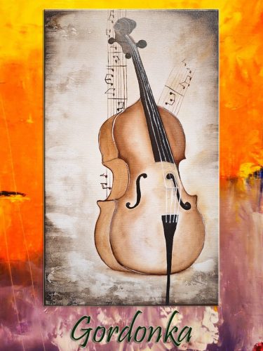 Gordonka / olaj, 30x50 cm, feszített vászon /