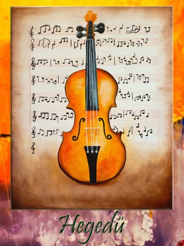 Hegedű / olaj, 40x50 cm, feszített vászon /
