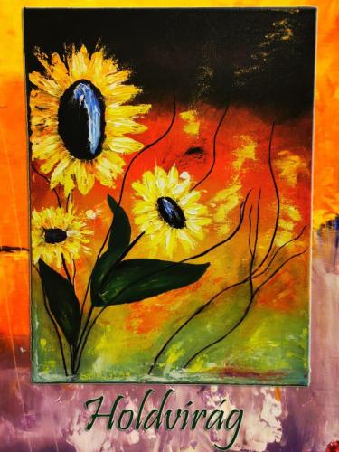 Holdvirág / olaj, 40x30 cm, feszített vászon /