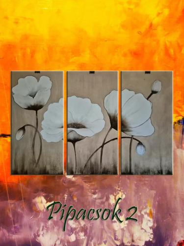 Pipacsok 2 / olaj, 20x40 cm,20x40 cm, 20x40 cm, farost /