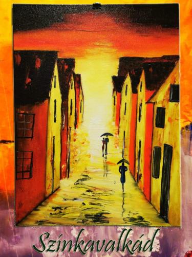 Színkavalkád / olaj, 40x30 cm, kasírozott vászon /