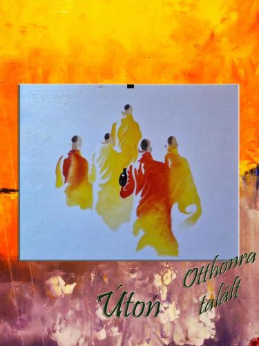 Úton / olaj, 50x40 cm, farost /